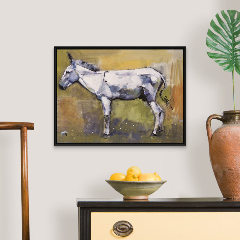 «Donkey Stallion, Ronda, 1998» par Mark Adlington, reproduction d'art graphique sur toile, Cadre flottant noir