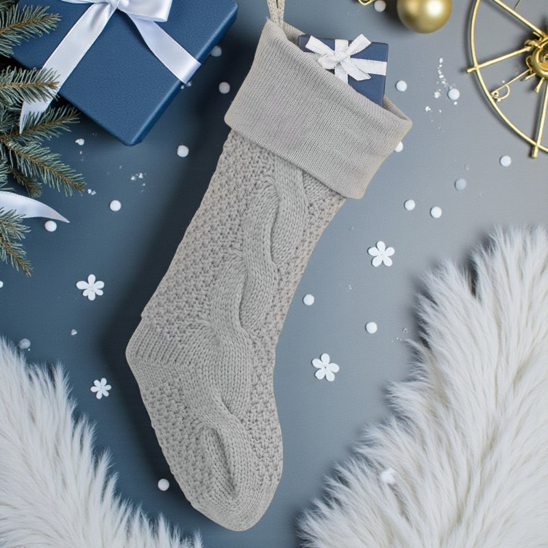 Chaussette de Noël personnalisable Personalized, Gris