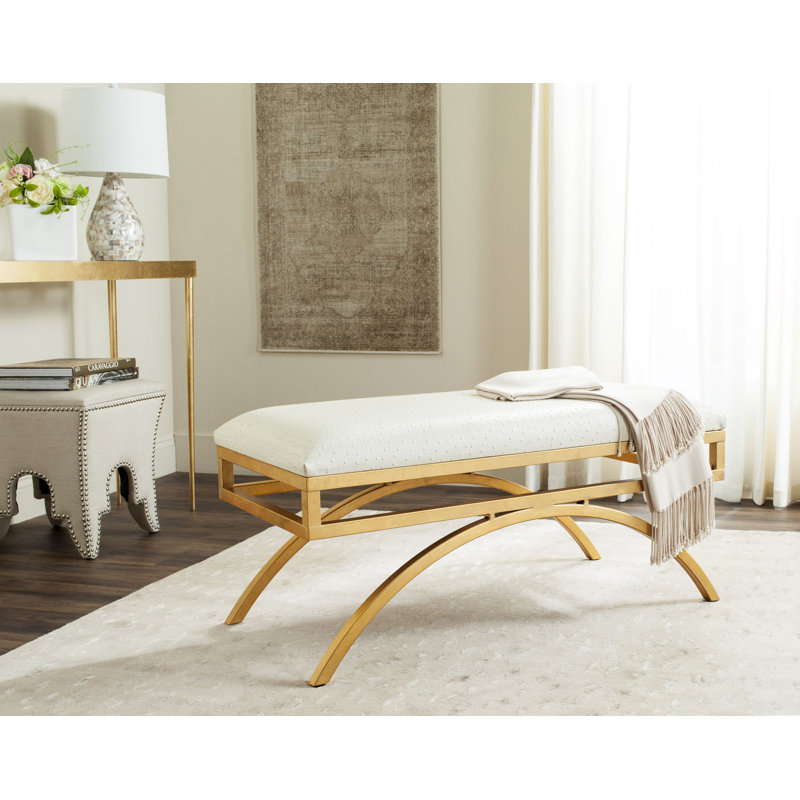Brooklyn-Lee Moon Arc Bench, Taupe/Gold