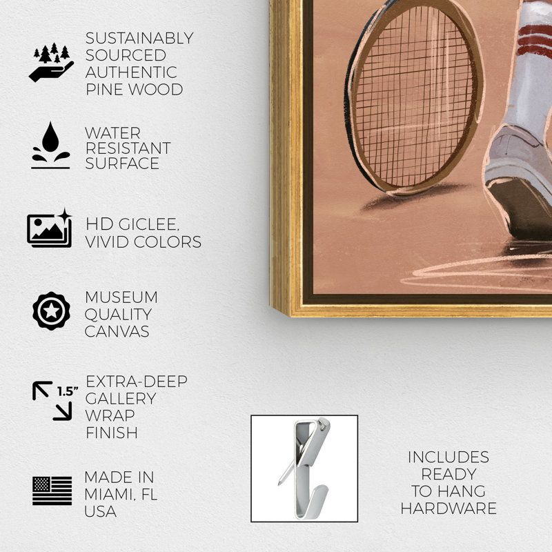 Play More - peinture sur toile, Encadrement doré, H 30 po x l 20 po