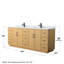 Elan TK 84" Freestanding Double Bathroom Vanity with Marble Top-787835236-787835237