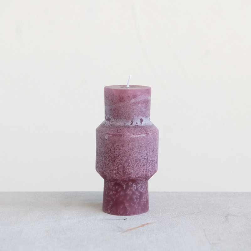 Bougie totem non parfumée, Mauve