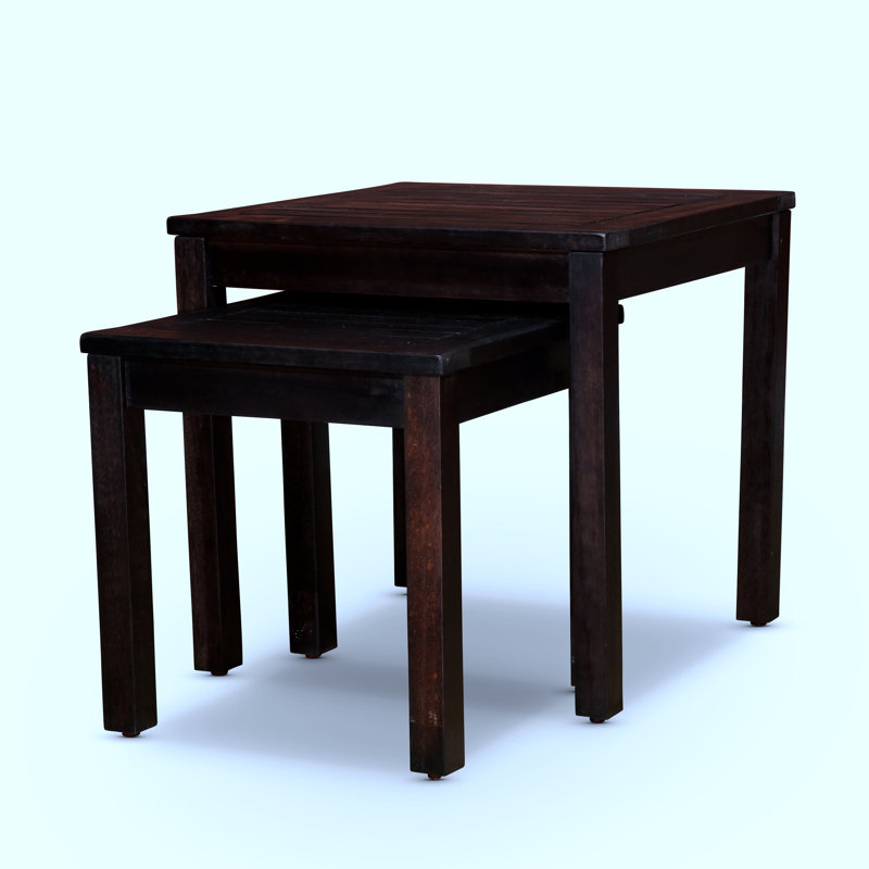 Ensemble de 2 tables gigognes en eucalyptus