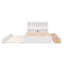 Lit plateforme double avec lit gigogne et tête de lit en bois massif avec ports USB