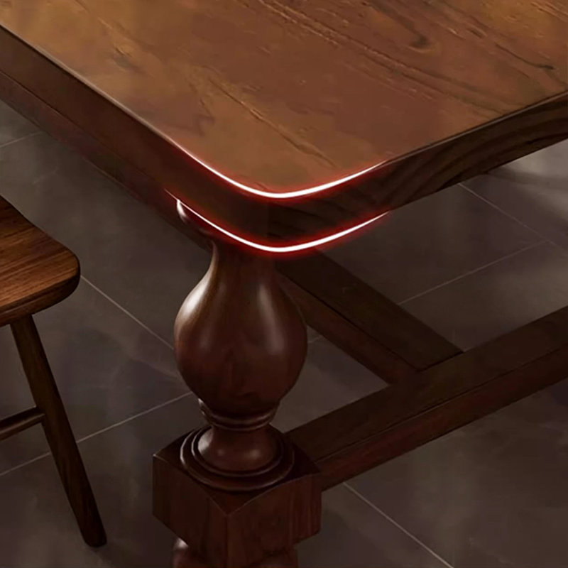 Walnut Rectangular Solid Wood Dining Table, 29.53"H×86.61"L×31.5"W
