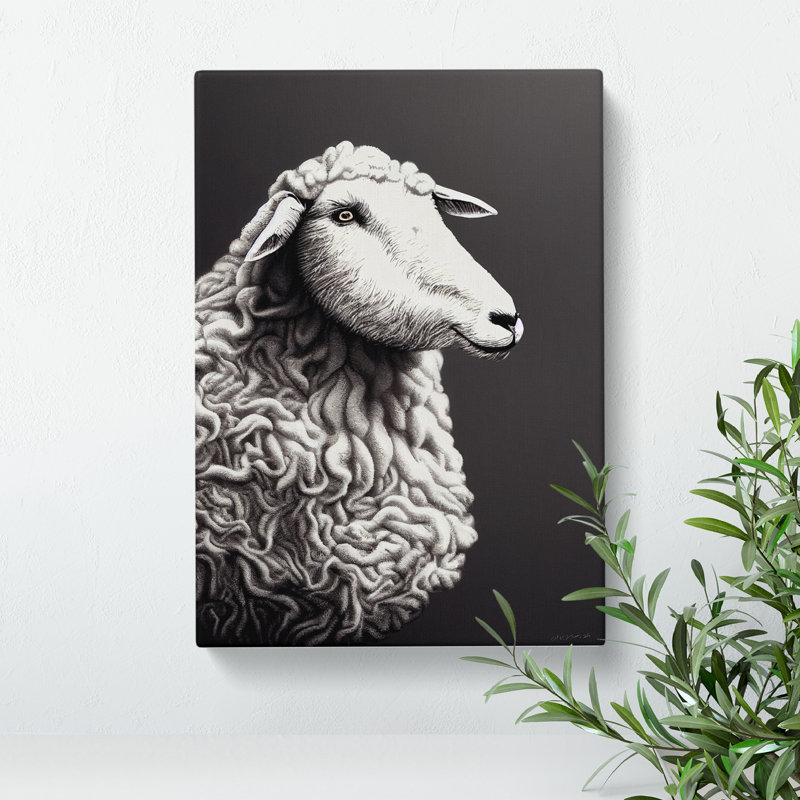Peaceful Sheep - Wrapped Canvas, 50cm H x 35cm W