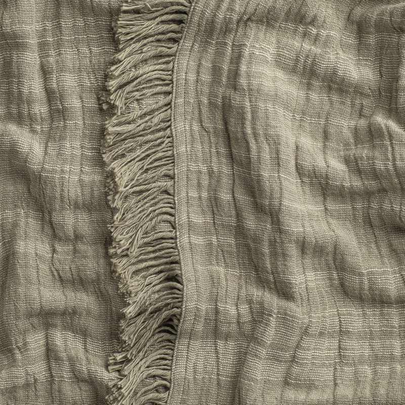 Sage Fringe Bedspread, King