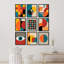 Affiche géométrique colorée de formes abstraites Mid Century Modern Wall Art, décor minimaliste encadré sur papier, 9 pièces-92574273-92574274