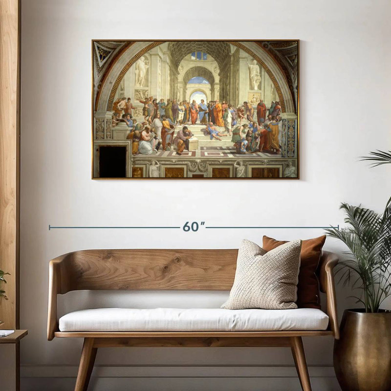 L'école d'Athènes, Cadre flottant doré, 43 po x 29 po