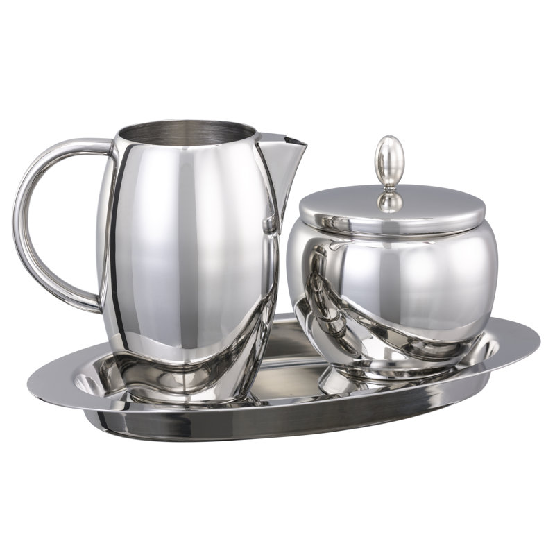 Ensemble sucrier et pot à crème en acier inoxydable