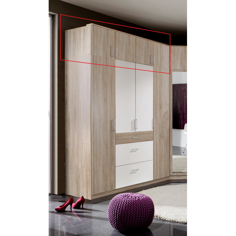 Arango 180cm Solid Wood Closet System, Rough-cut oak, Alpine white