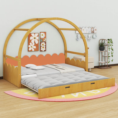 Prakriti Twin size stretchable vaulted roof bed, children's bed pine wood frame -  Red Barrel StudioÂ®, 2594C2844D7B42FBA4C48B4D3322528E