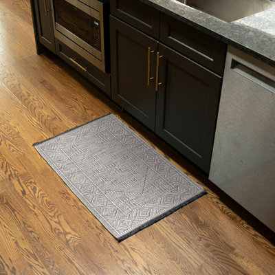 Tapis d'intérieur gris antidérapant Brenly