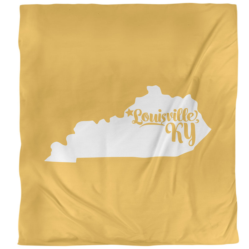 Housse de couette simple louisville Kentucky, Microfibre, Housse de couette pour très grand lit, Jaune