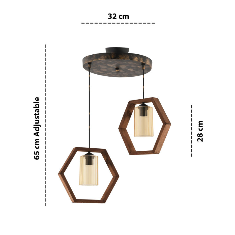 Lustre, Brun, Rétro, Deux lumières
