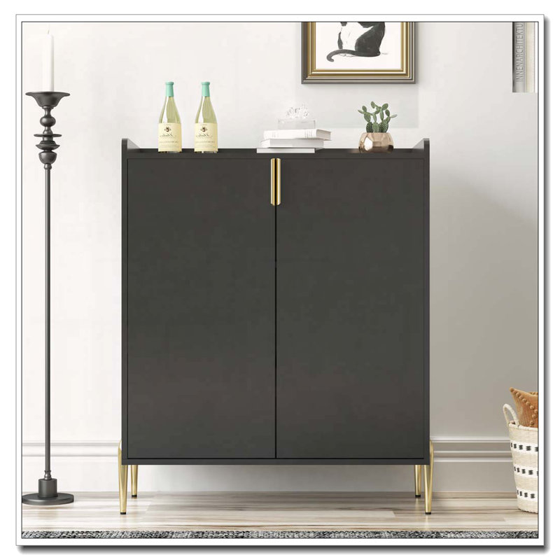 Armoire en bois 2 portes, Noir
