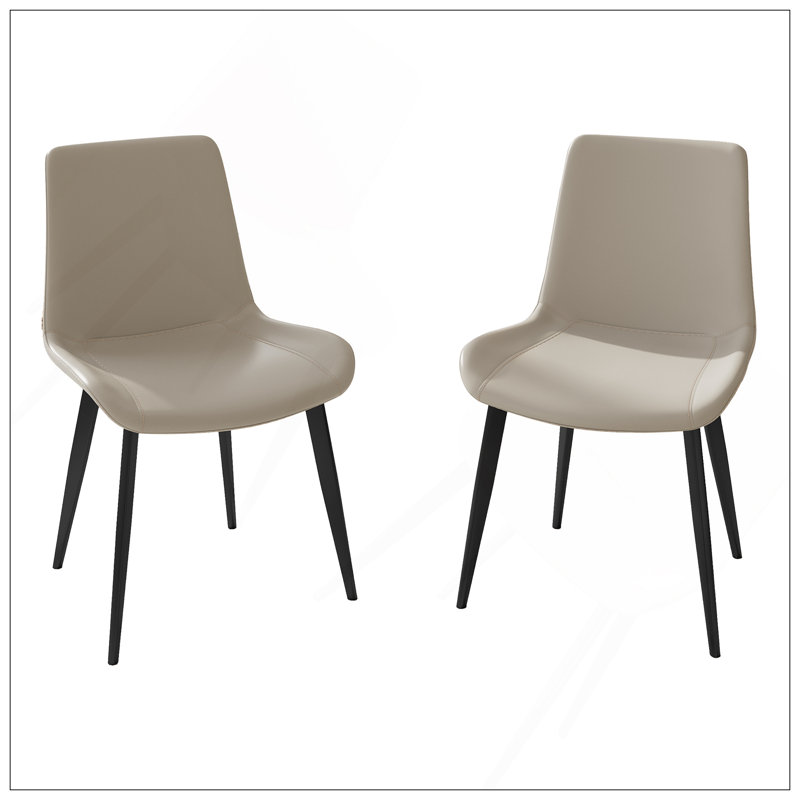 Chaises de salle à manger 2 pièces, chaises de cuisine et de salle à manger modernes, siège rembourré en similicuir et pieds robustes en métal