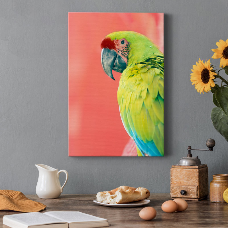 Ara vert - impression sur toile tendue, H 60 po x l 40 po x P 1 po