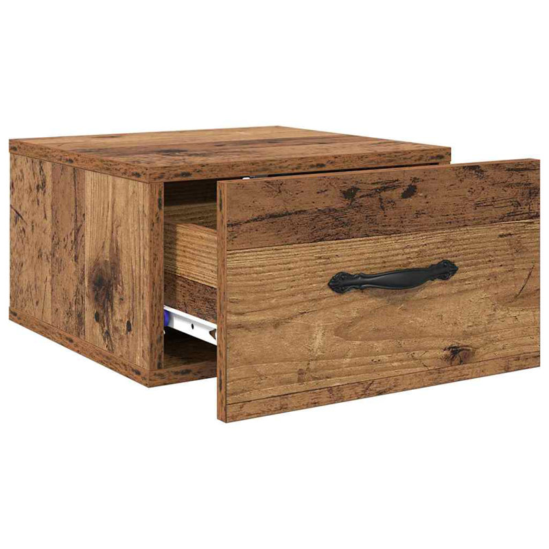 35cm W Manufactured Wood Bedside Table, Old Wood