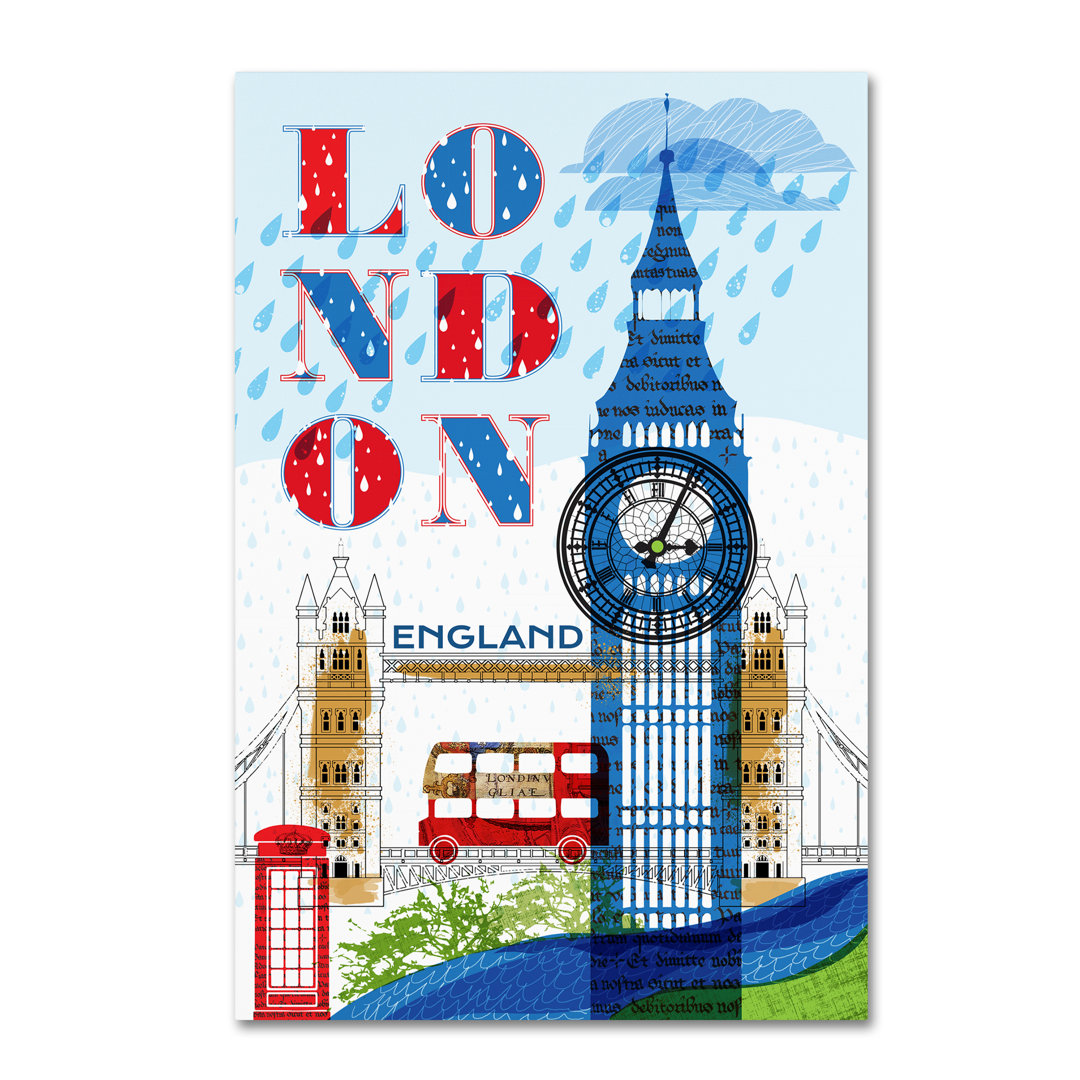 'London' Graphic Art Print on Wrapped Canvas East Urban Home 