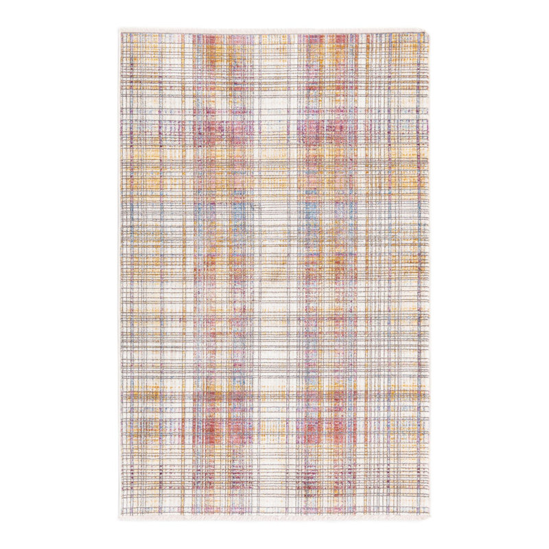 Sease Plaid Indoor Rug, Rectangle 3'3" x 5'