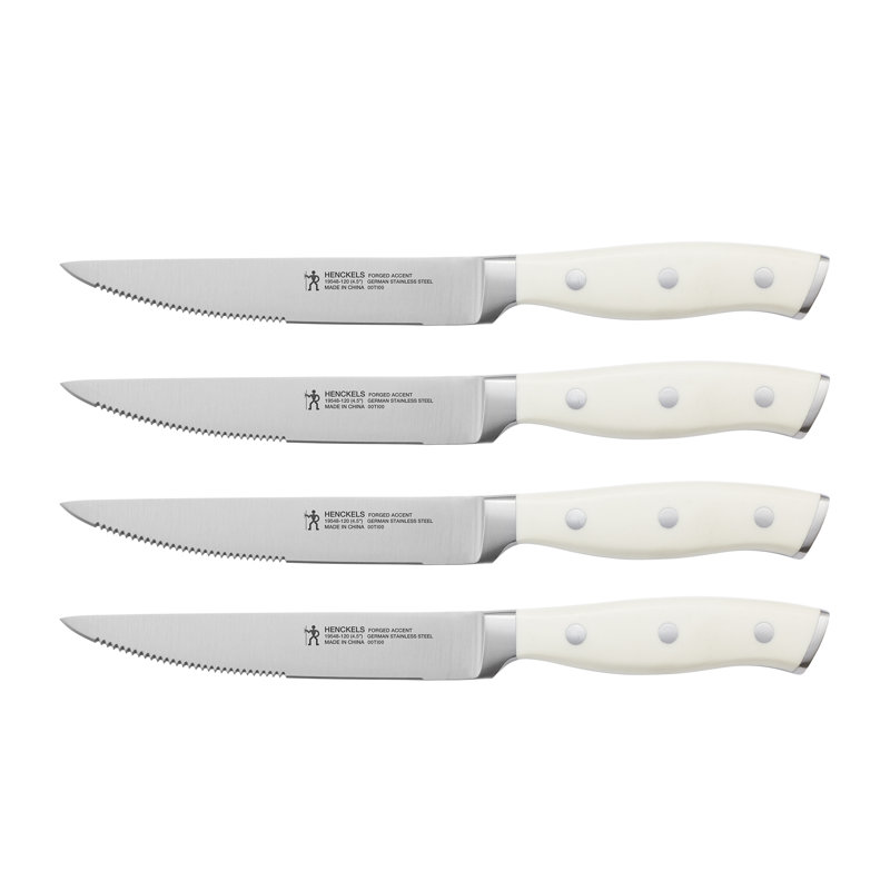 HENCKELS Forged Accent Set of 4 Steak Knife Set, German Engineered Informed by 100+ Years of Mastery, White