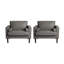 Fauteuil club capitonné à accoudoirs carrés en similicuir avec 2 coussins-1509266254