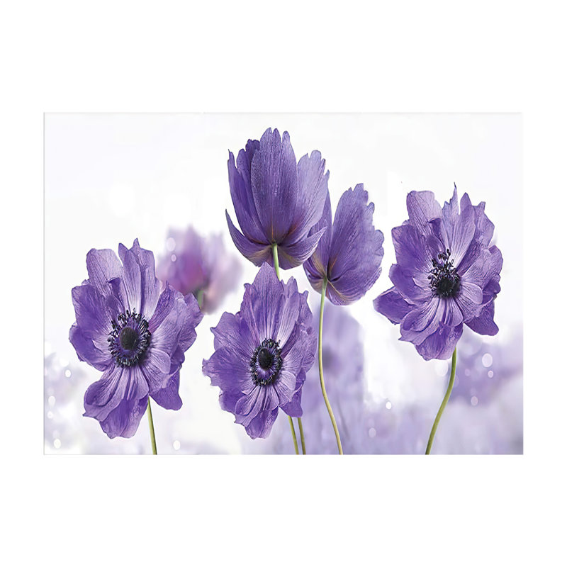 Floral Symphony Non-Woven Soft Print Rug with Intricate Petal Details in Vibrant Shades of Blue and Green for a Warm Welcoming Home Environment
