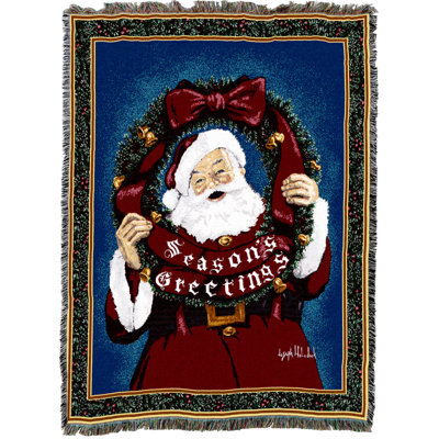  Christmas Season Greetings Santa Blanket