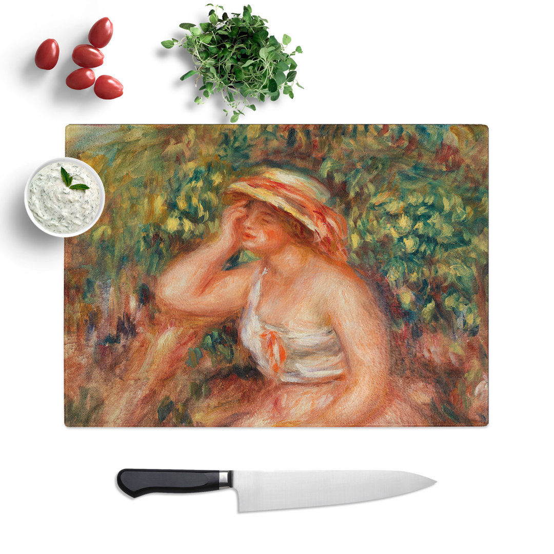 Woman Daydreaming by Pierre-Auguste Renoir Chopping Board
