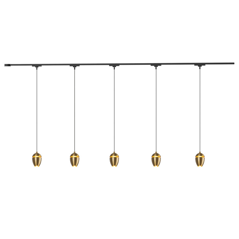 Eloa 81-in Gold dimmable LED Trilo Ceiling Kit, Brushed Gold