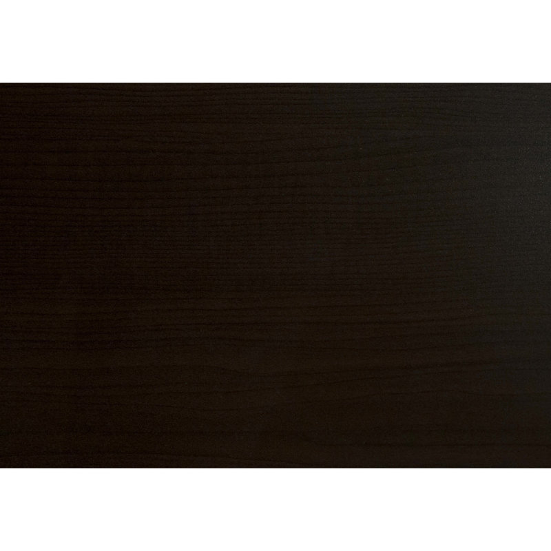 Table d'appoint avec plateforme en stratifié brun épais et base en métal noir pour cadre de chambre à coucher rectangulaire