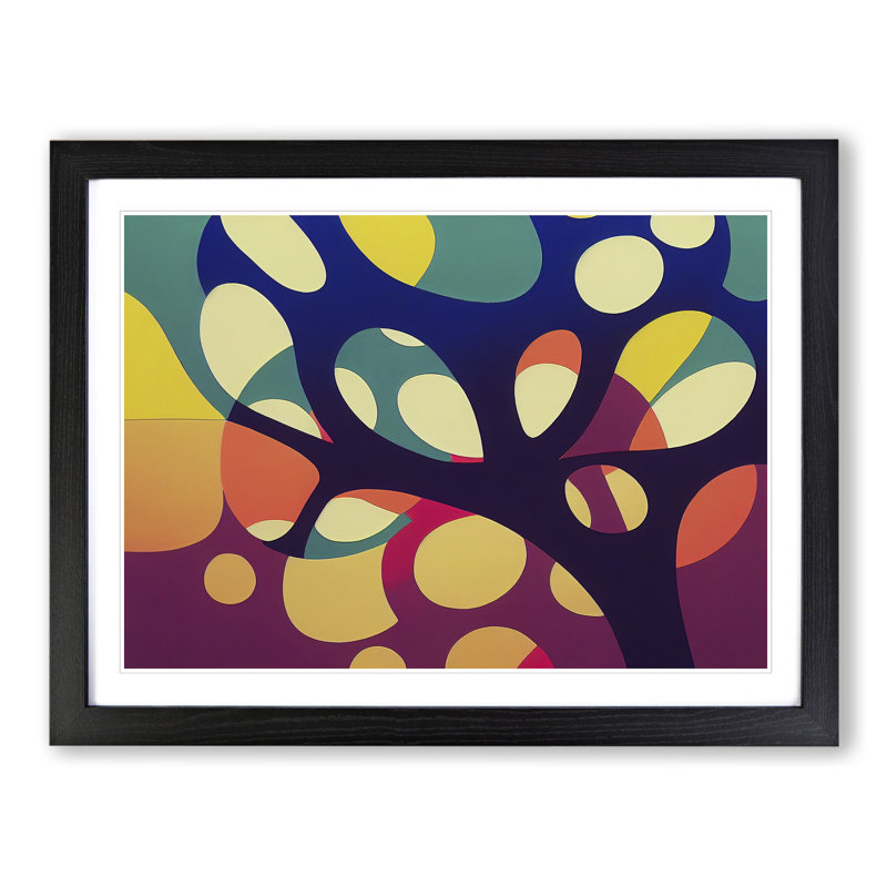 XH1022-8323X Stimulating Abstract Tree - Single Picture Frame Print, Black Framed, 46cm H x 64cm W x 2cm D