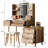 7 - Drawer Vanity With Led Mirror, Design, Fluted Panel, Metal Legs And Cushioned Stool Salon Quality Lighting, Tangle Storage, Corrosion Mirror Desk Drawers, Makeup Table, Handles, Pu For Bedroom