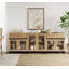 Armoire de rangement avec portes en verre, buffet moderne 3 en 1 avec tablettes réglables et 2 tiroirs, armoire à café pour le salon, cuisine-1066809870-1060083503
