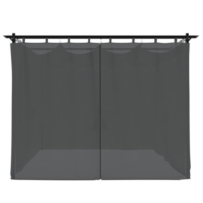 Gazebo With Curtains Steel