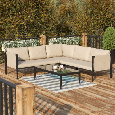 Annegriet Steel Frame Sectional with Included Cushions and Storage Pockets by Wade Logan