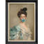«Al commode classique Portraits», «Elegant Woman With Blue Bubblegum», reproduction d'art sur toile encadrée-121600316-121600315