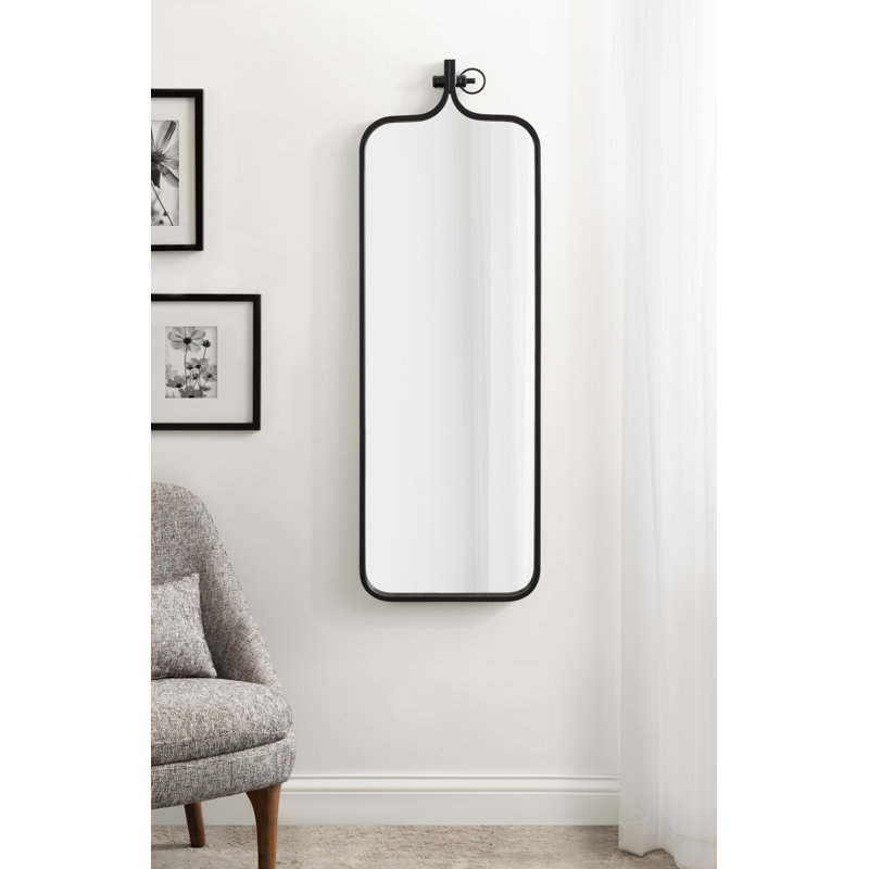 Miroir d'appoint Ristaino, Noir, 48 po x 16 po