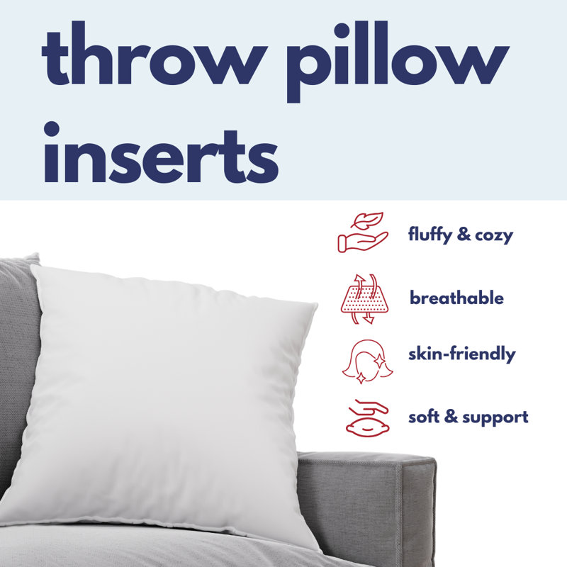 Reversible Pillow Insert, 28" x 28", 30% Down and 70% feather mix