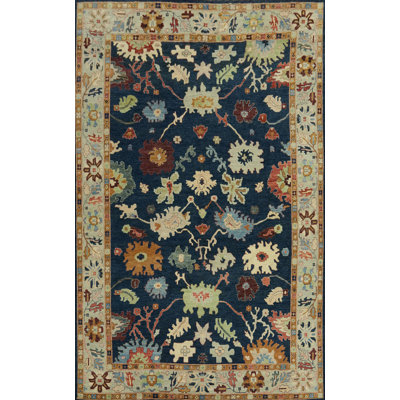 Floral Oushak Vegetable Dye Large Rug 13x20