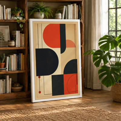 Red Forms Geometric - Wrapped Canvas