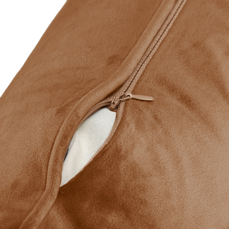 Housse et insert de coussin en velours , Chameau, 13 po x 19 po
