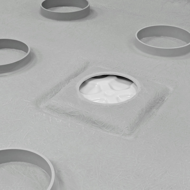 36'' Glossy White Acrylic Square Shower Base with Center Drain