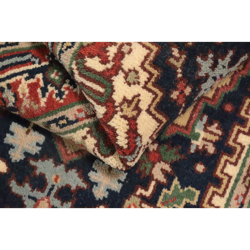 Tapis traditionnel bleu marine en laine fait à la main 3 x 5