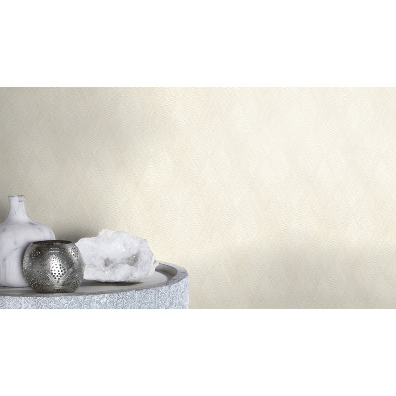 Papier peint géométrique ludique, Blanc