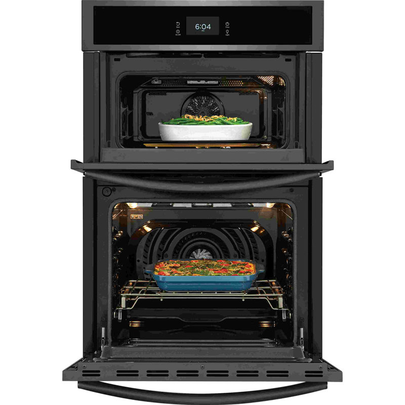 Frigidaire Gallery 27" 3.8 Cubic Feet Electric Oven / Microwave Combination with Soft Close Door, Black Stainless Steel