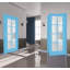 Porte intérieure française pleine prémontée, verre dépoli, Veregio 7412 Aquamarine, panneau simple, cadre, poignées, pour salle de bain ou chambre, portes robustes - 42 po x 96 po-109782504-109782529