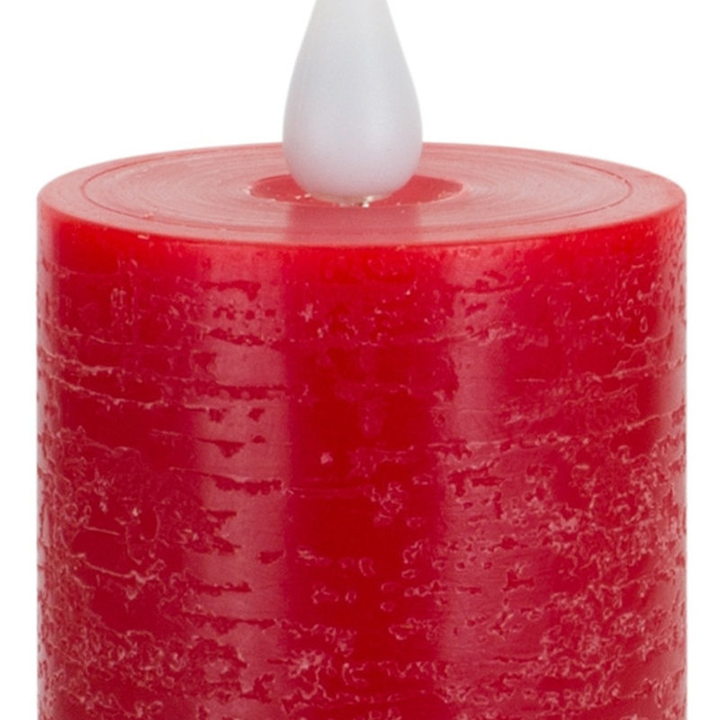 Bougie colonne sans flamme 5 po rouge