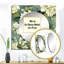 Pivoine beige et verte damassée sérénité - art mural carré floral-100991749